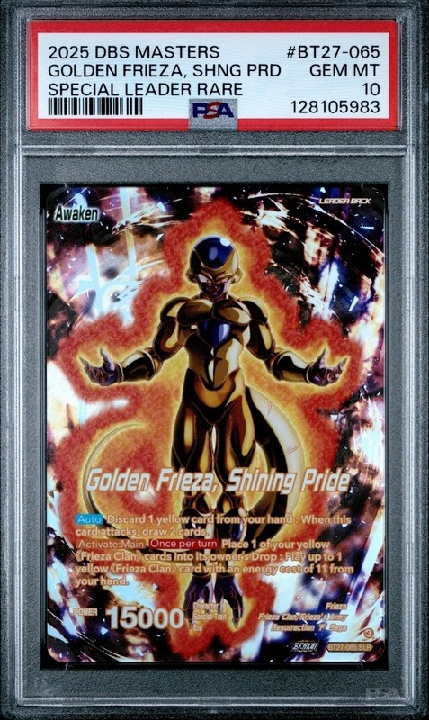Dragon Ball Super History of Z Golden Frieza, Shining Pride SLR BT27-065 PSA-10