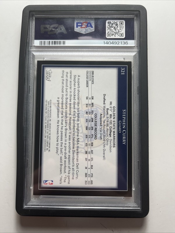 2009-10 Topps -Stephen Curry Rookie PSA 8 #321 (RC) view 2