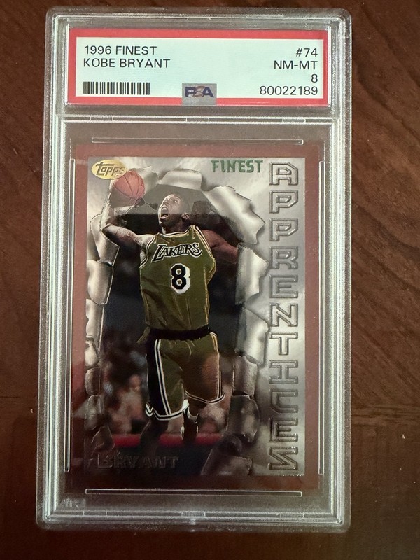 1996-97 Kobe Bryant Finest Rookie # 74 Los Angeles Lakers PSA 8