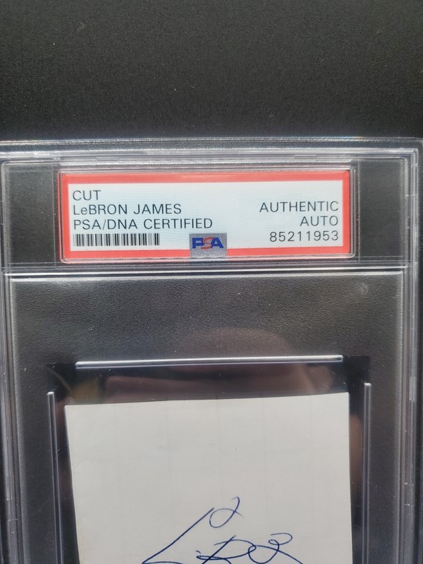 Lebron James pre rookie auto cut PSA/DNA Autograph. High School Signature view 2