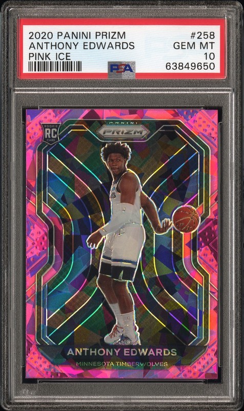 2020 Panini Prizm #258 Anthony Edwards Pink Ice PSA 10