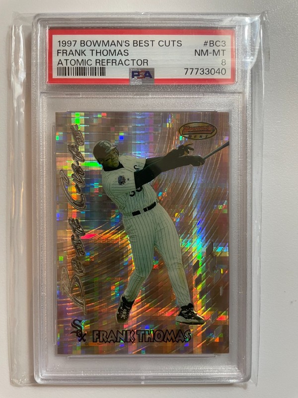 1997 Bowman's Best Cuts Atomic Refractor #BC3 Frank Thomas (HOF) PSA 8,White Sox