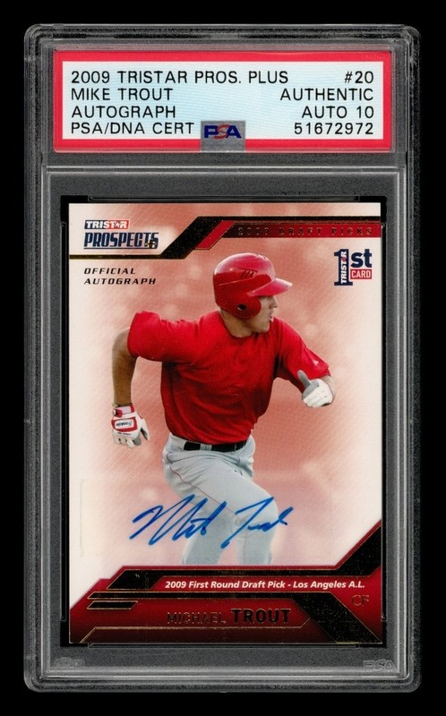 2009 Tristar Prospects Plus: # 20 Mike Trout Auto /50 PSA AUTHENTIC AUTO 10