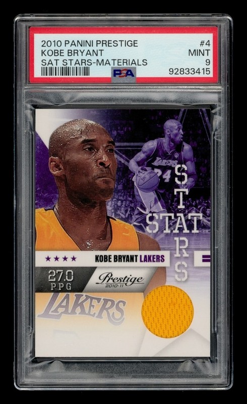 2010-11 Panini Prestige Stat Stars-Materials: #  4 Kobe Bryant /249 PSA 9 MINT