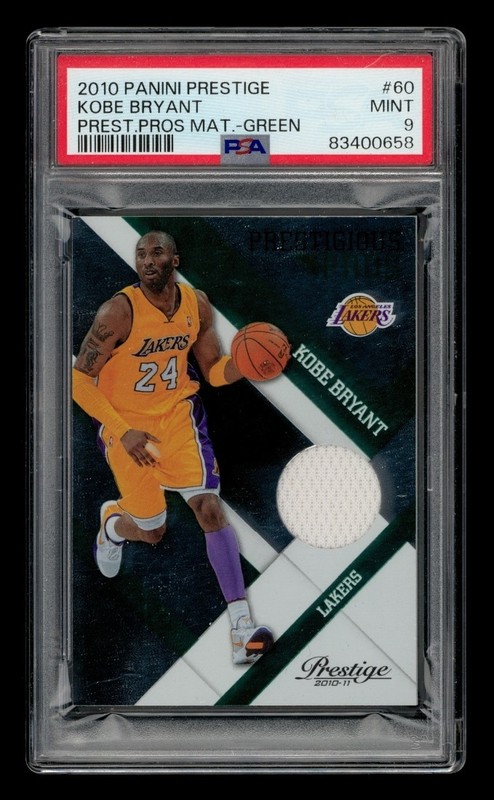 2010-11 Panini Prstg Prestigious Pros Mtrils: # 60 Kobe Bryant -Green /499 PSA 9