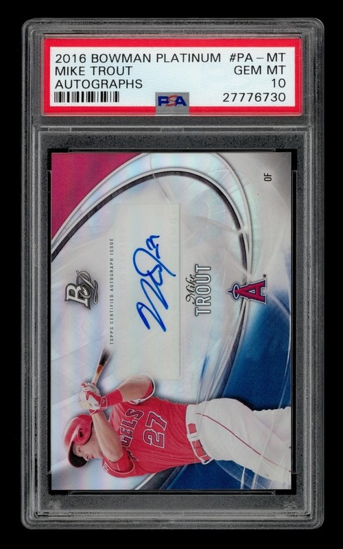 2016 Bowman Platinum Autographs: #PA-MT Mike Trout PSA 10 GEM MINT