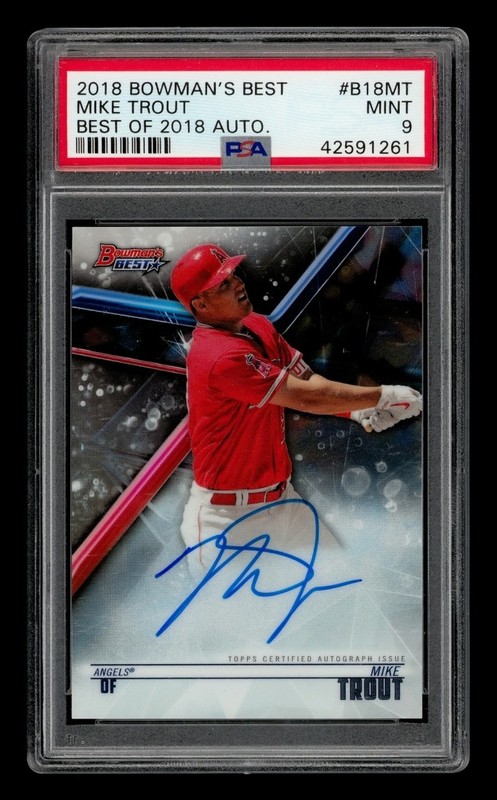 2018 Bowman's Best Best Of 2018: #B18MT Mike Trout Auto PSA 9 MINT