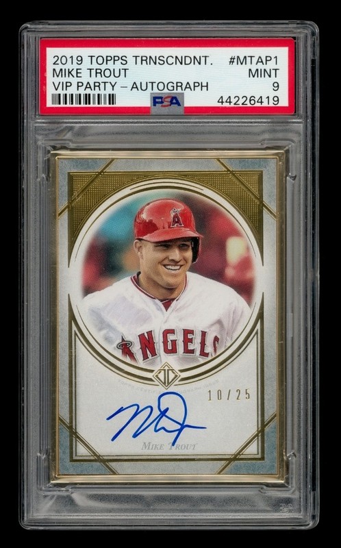 2019 Topps Transcendent VIP Party: #MTAP1 Mike Trout Auto /25 PSA 9 MINT