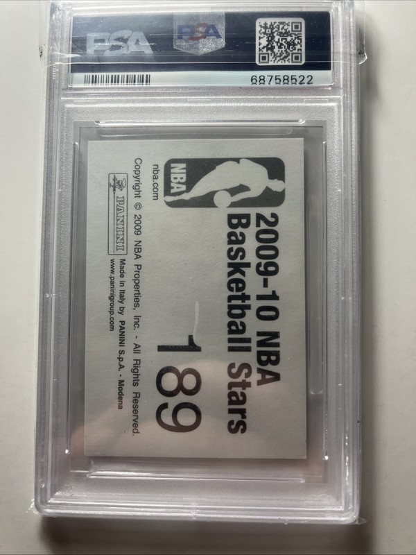 2009 Stickers Stephen Curry Rookie PSA 9 view 2