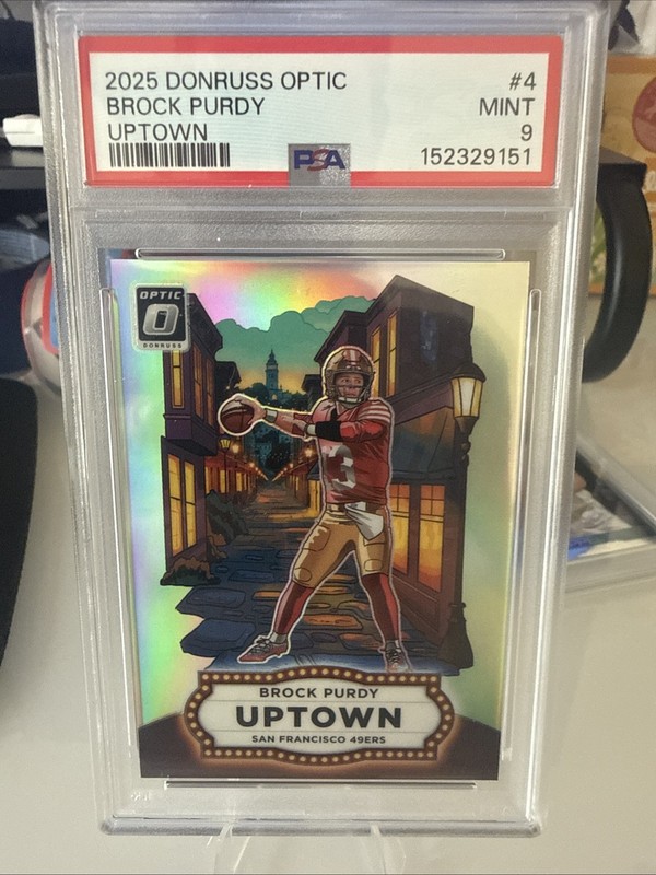 2025 Panini Donruss Optic Brock Purdy Uptown Insert #4 PSA 9 San Francisco 49ers