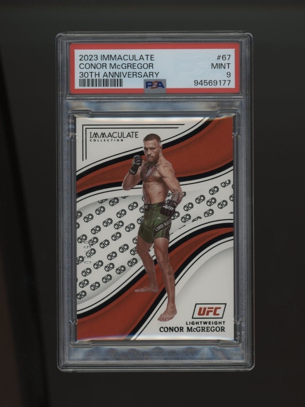 Conor McGregor 30th Anniversary Parallel /30 2023 Panini Immaculate #67 PSA 9
