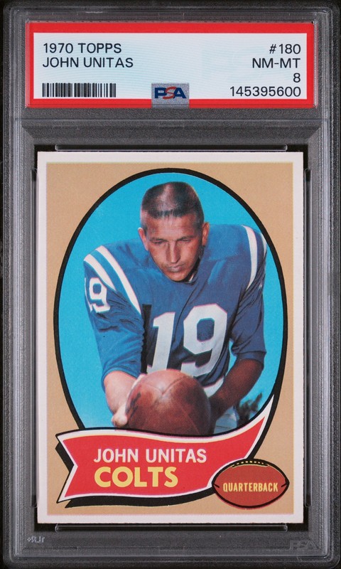 1970 Topps #180 John Unitas PSA 8 NM-MT