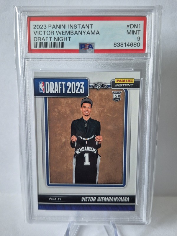2023 Panini Instant Victor Wembanyama RC Draft Night #DN1 PSA 9 Mint Spurs