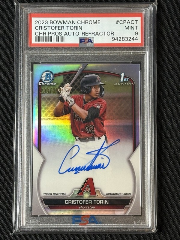 2023 Bowman Chrome Cristofer Torin 1st Auto Refractor #CPA-CT /499 PSA 9