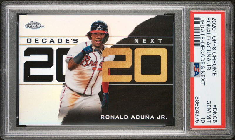 2020 Topps Chrome Update RONALD ACUNA Jr PSA 10 GEM MINT Decades Next 20 20