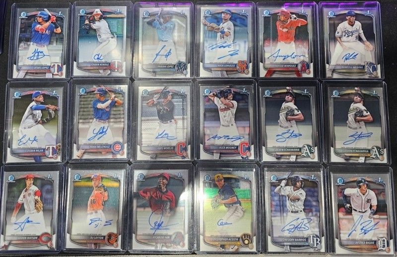 2025 Bowman Chrome Auto Lot Whatnot Resellers Lot 51 Card Lot view 2
