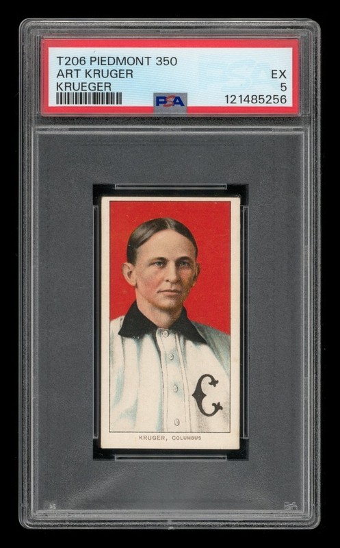 1909-11 T206 Set-Break Art Kruger Krueger Piedmont PSA 5 EX
