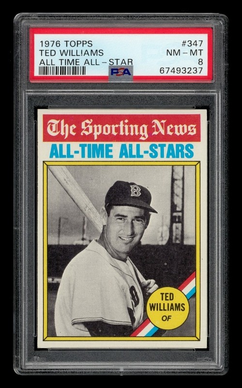 1976 Topps Set-Break #347 Ted Williams All Time All-Star PSA 8 NM-MT