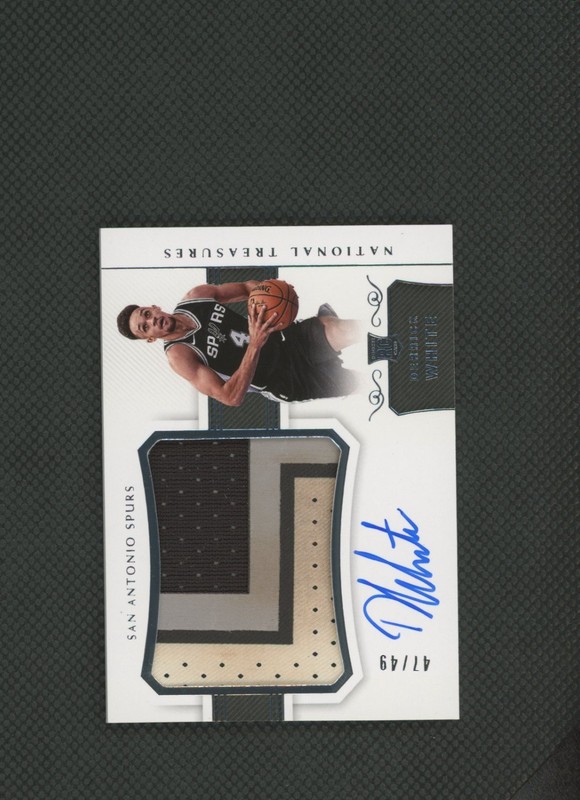2017-18 National Treasures Derrick White RPA RC 3 COLOR PATCH ON CARD AUTO 49/49