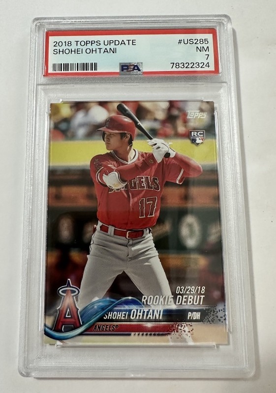 2018 Topps Update #US285 Shohei Ohtani Rookie Card Debut RC PSA 7 Near Mint