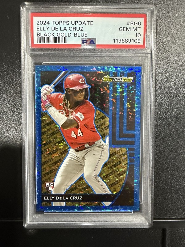 Topps 2024 Update Black Gold Blue #BG-6 Elly De La Cruz RC PSA 10 Reds