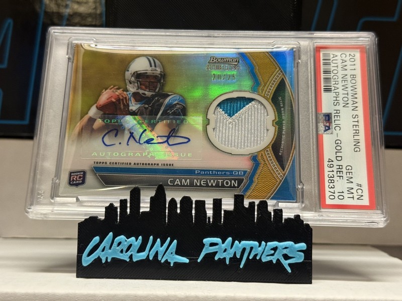2011 BOWMAN STERLING CAM NEWTON AUTO JERSEY PSA 10 GOLD /25 POP 1 🔥 