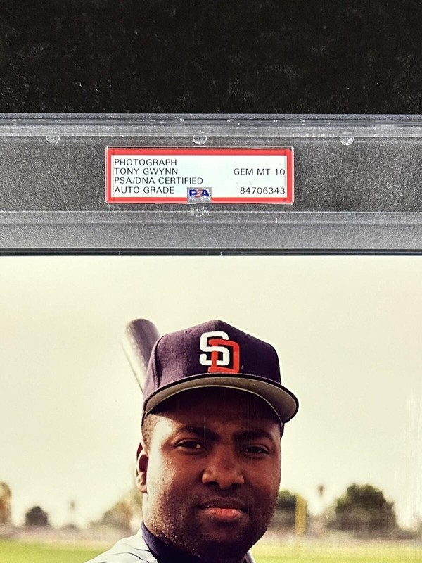 TONY GWYNN Autograph AUTO 8x10 Sealed SLABBED Photo PSA/DNA & Beckett 🔥 PSA 10 view 2
