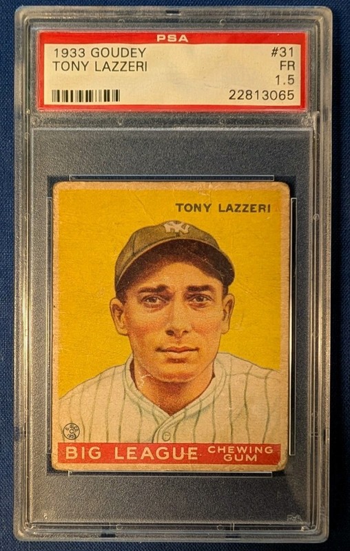 1933 Goudey #31 Tony Lazzeri PSA 1.5 FR HOF Yankees Eye Appeal