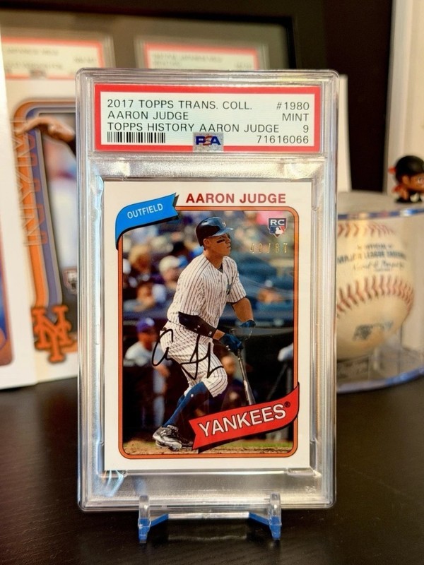 ⭐️ AARON JUDGE 2017 TOPPS TRANSCENDENT 1980 PSA 9 RC SP /87  🔥