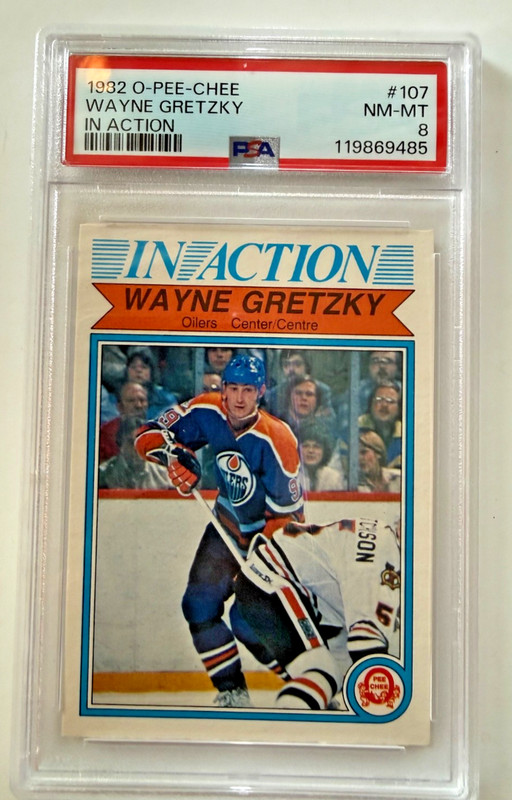 1982-83 O-Pee-Chee - In Action Wayne Gretzky #107 PSA 8