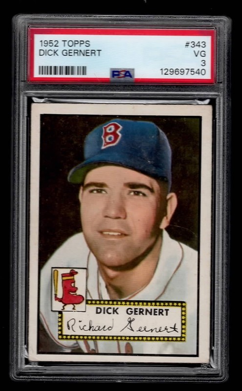 1952 TOPPS BASEBALL #343 DICK GERNERT HIGH NUMBER PSA 3