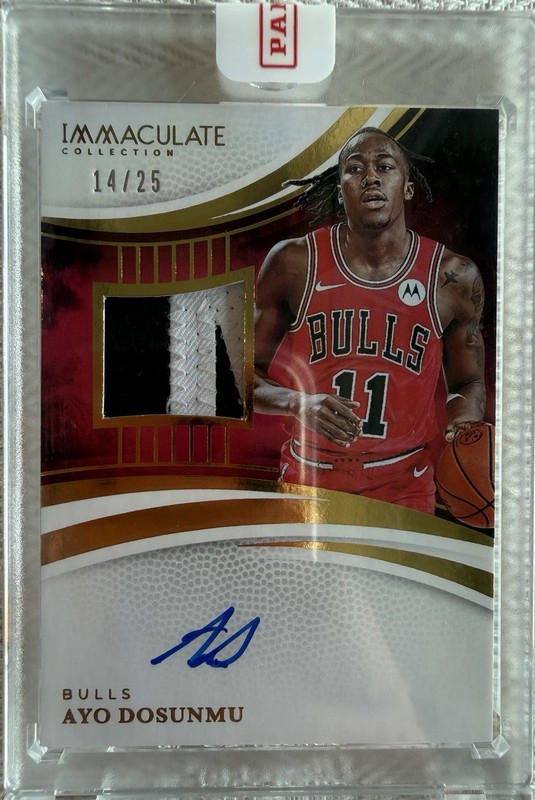 Ayo Dosunmu 2024-25 Panini Immaculate Patch Auto /25 Encased
