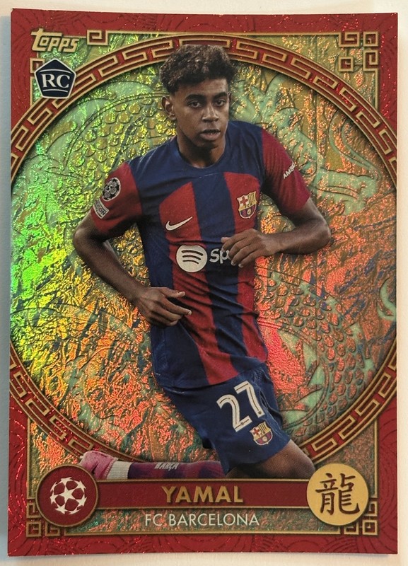 2023-24 Topps LAMINE YAMAL RC Uefa Jade Edition Chinese New Year Rookie Spain view 2