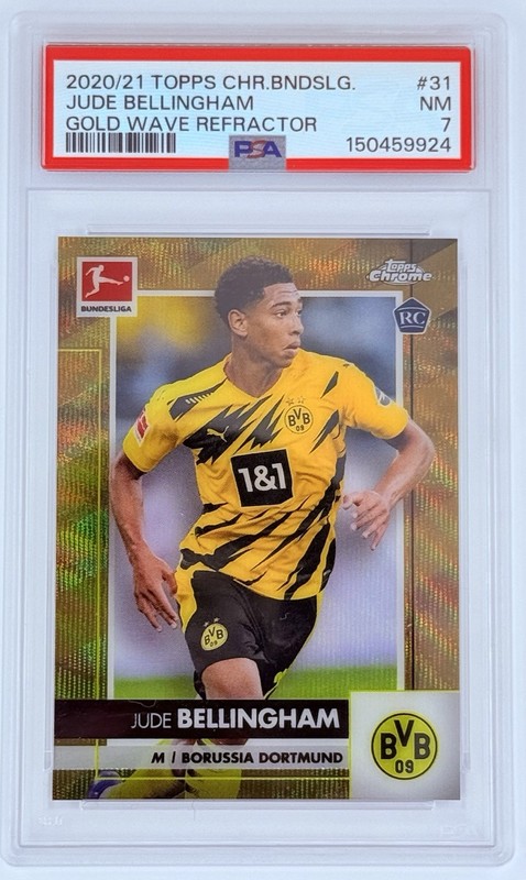 Jude Bellingham 2020-21 Topps Chrome Bundesliga Gold Wave Refractor RC #/50