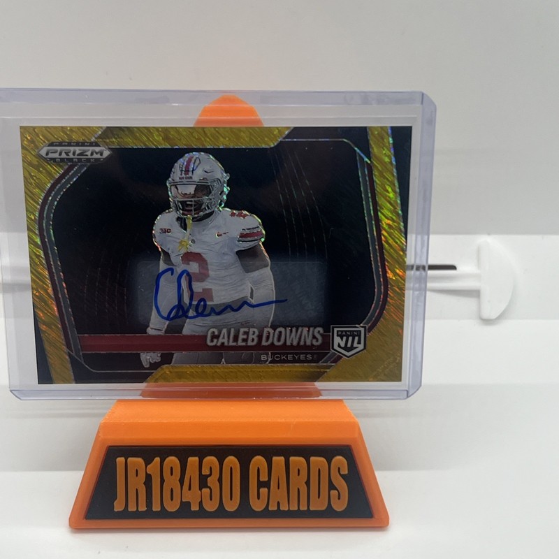 2025 Prizm Black Caleb Downs Gold Shimmer Auto /10 OSU Buckeyes FOTL