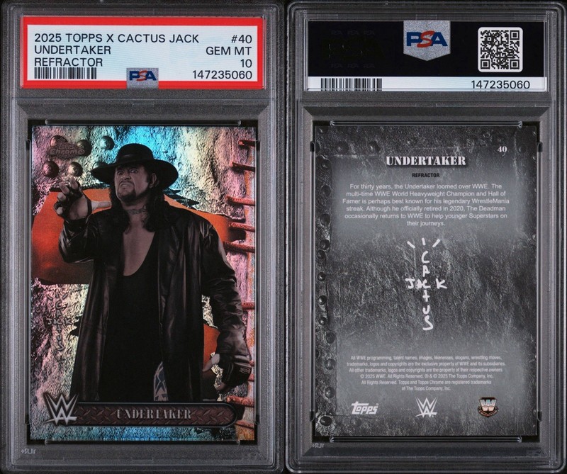 Topps 2025 Topps Chrome WWE x Cactus Jack Undertaker #40 Refractor PSA 10
