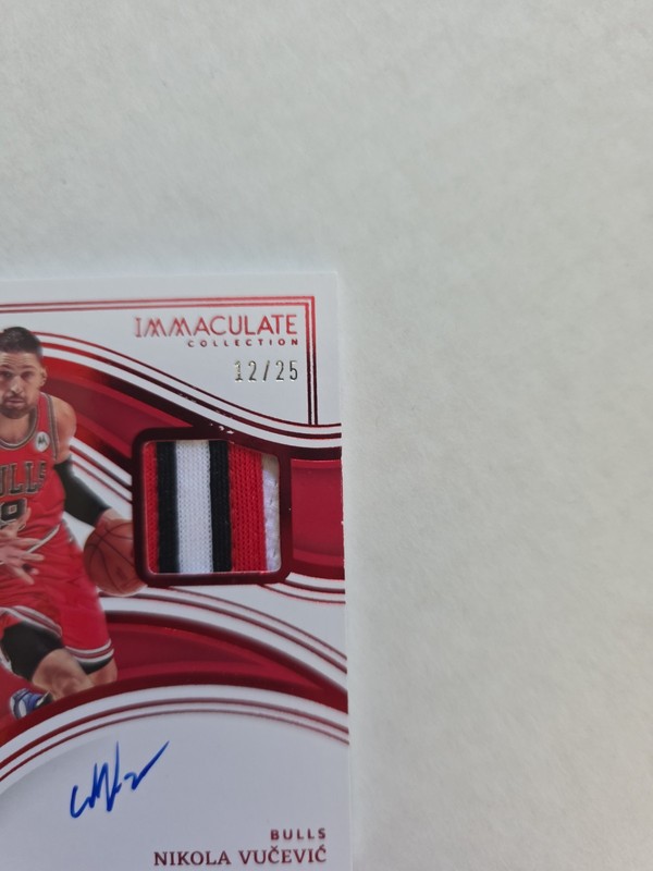 Nikola Vucevic Jersey Number Patch Auto /25 2022-23 Immaculate Basketball Bulls view 2
