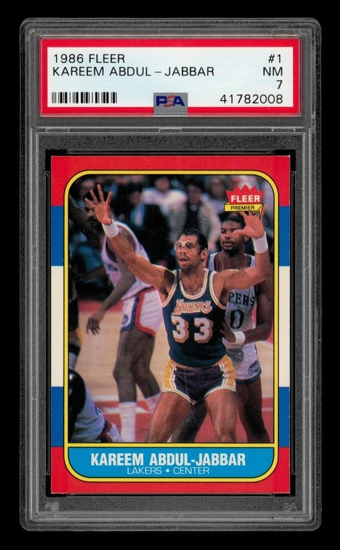 1986-87 Fleer Set-Break #  1 Kareem Abdul-Jabbar PSA 7 NM