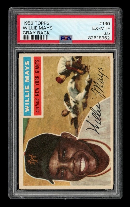1956 Topps Set-Break #130 Willie Mays Gray Back PSA 6.5 EX-MT+