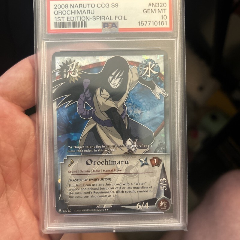 Naruto CCG, Orochimaru, 320, First Edition Spiral Foil PSA 10 Pop Of 1