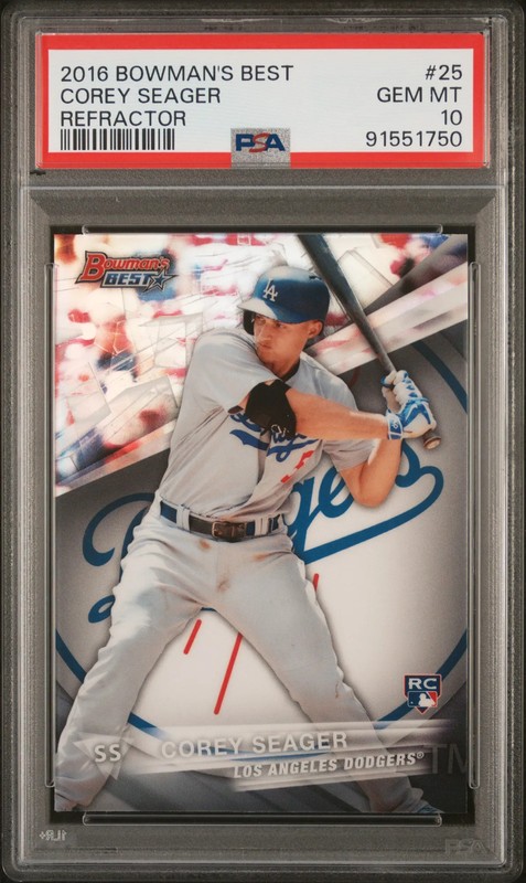 COREY SEAGER 2016 Bowman's Best Refractor Rookie #25 PSA 10 Dodgers