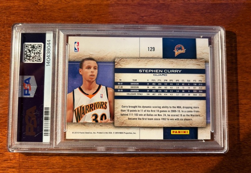 2009-10 Panini Studio - Rookie Stephen Curry #129 ROOKIE PSA 9 Mint view 2