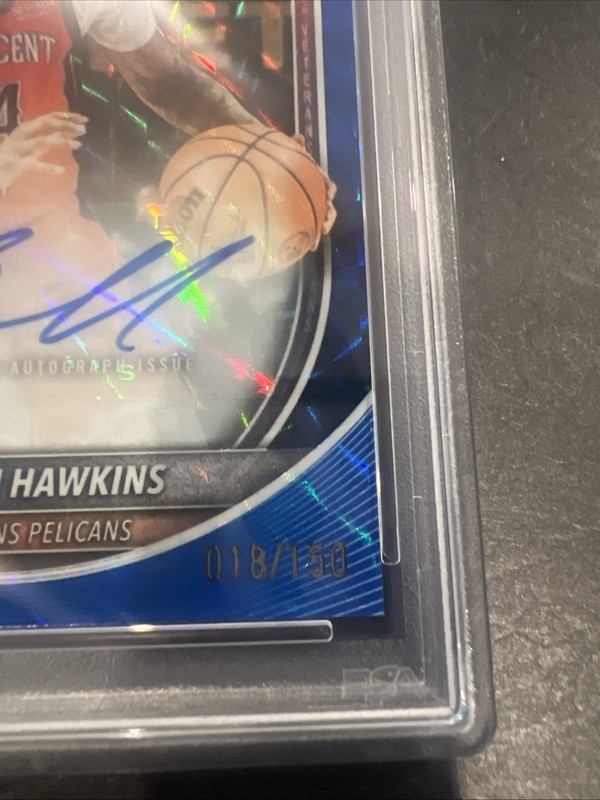 2025 Bowman Jordan Hawkins Blue Geometric Auto /150 PSA 10 view 2