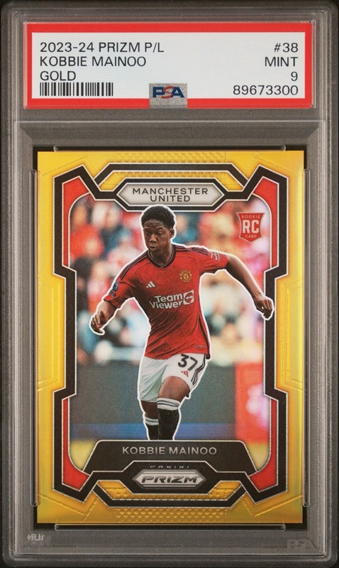 2023-24 Panini Prizm Premier League Kobbie Mainoo Rookie! Gold /10