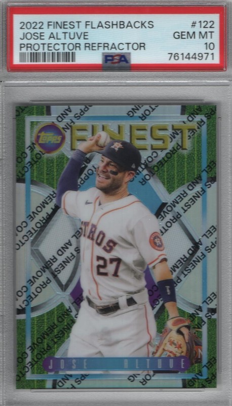 Jose Altuve 2022 Finest Flashbacks Protector Refractor # 122 08/10 PSA 10