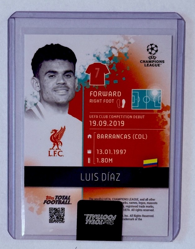 Luis Diaz /75 SEALED Topps Total Football Total Performer SSP 🇨🇴 view 2