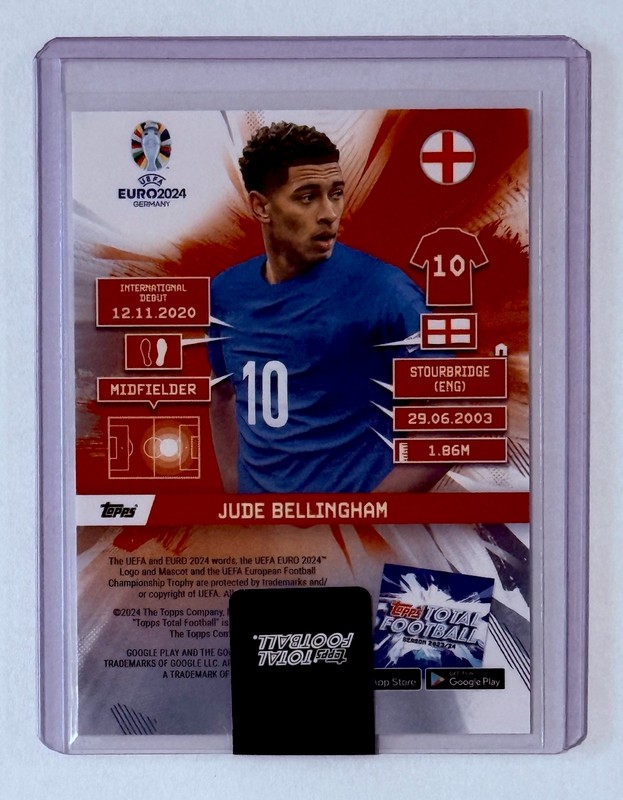 Jude Bellingham 1st Edition /99 SEALED Topps Total Football Euro 24 view 2