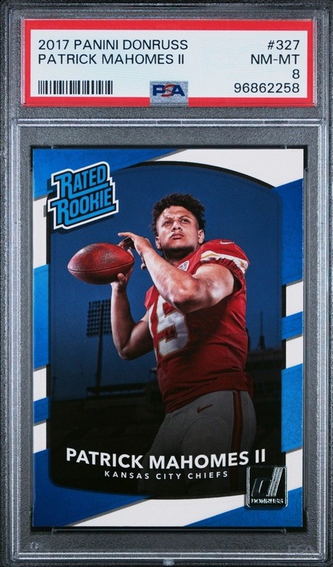2017 PATRICK MAHOMES Panini Donruss Rated Rookie #327 PSA 8 Near Mint RC