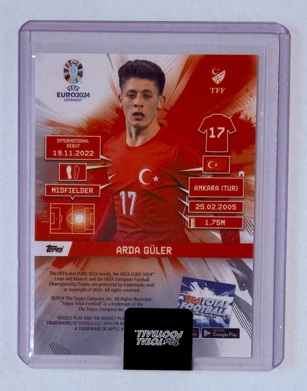 Arda Guler 1st Edition /99 SEALED Topps Total Football Euro 24 🇹🇷 view 2