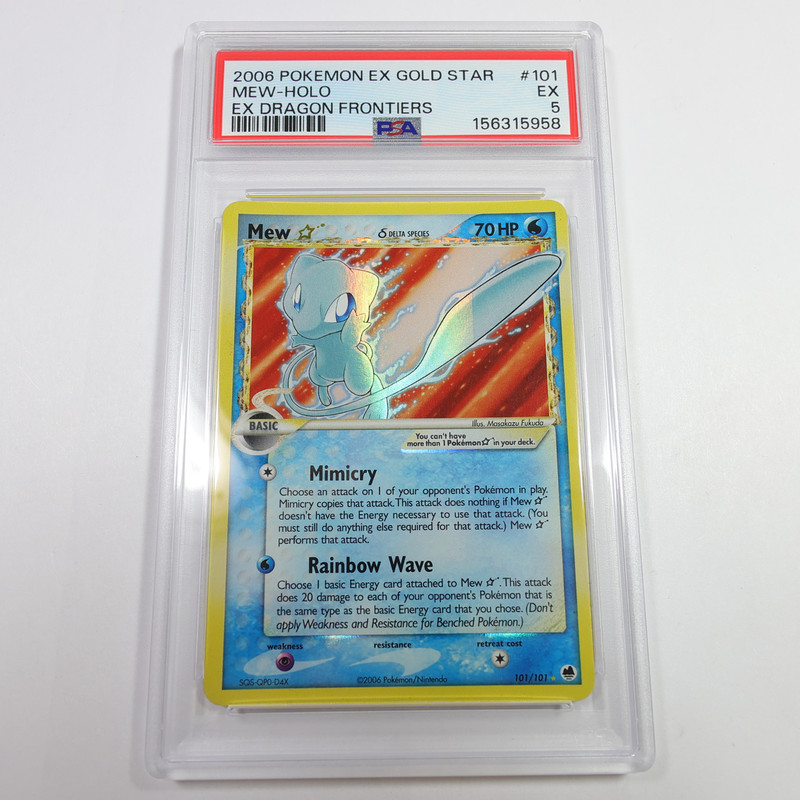 2006 PSA EX 5 - Pokemon 101/101 Holo Delta Species Mew ex Gold Star Card #61156L